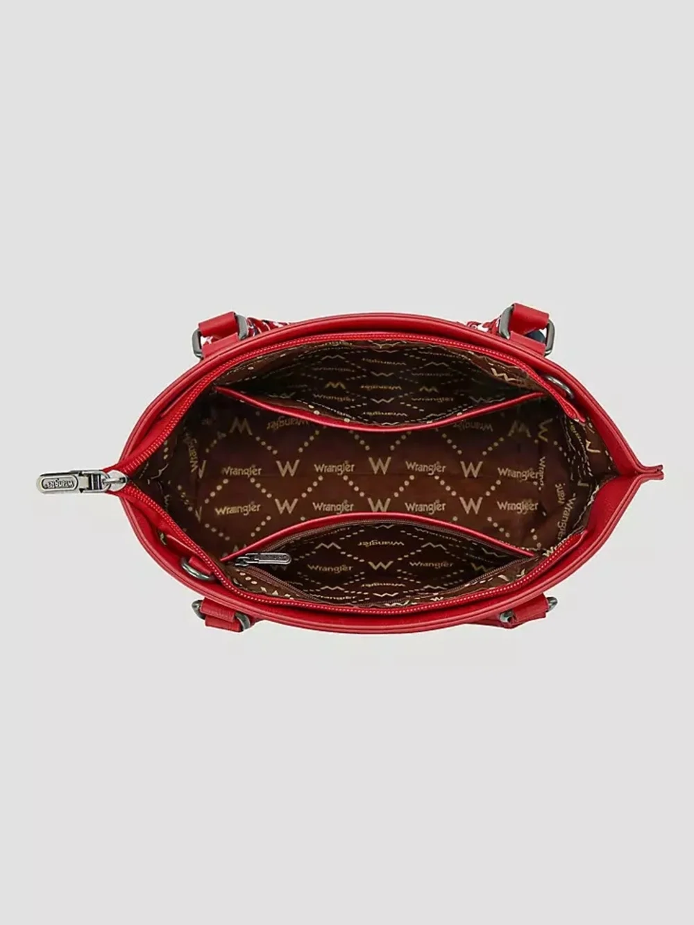 Wrangler Red Satchel with Bandana-Trim Handles